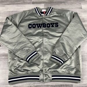 Mitchell & Ness Cowboys Bouble Clutch Lightweight Satin Button Up Jacket Men 3XL